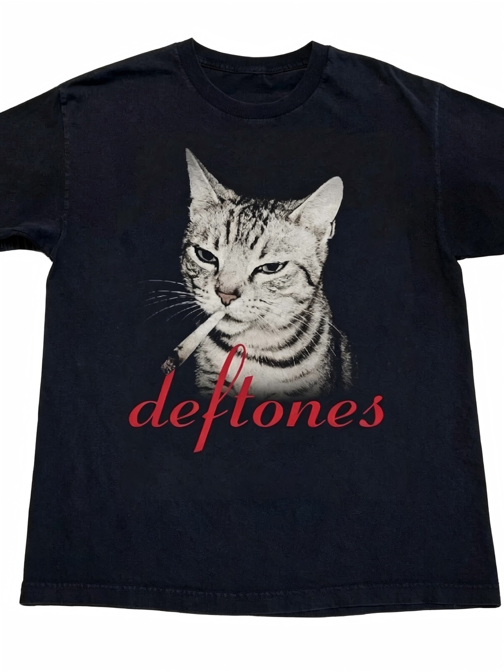 Deftones Cat Smoking, Funny Cat Womens Mens T-shirt Unisex